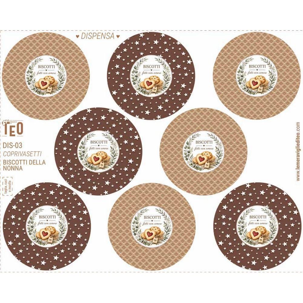 Pannolenci stampato Dispensa Coprivasetti Biscotti della Nonna