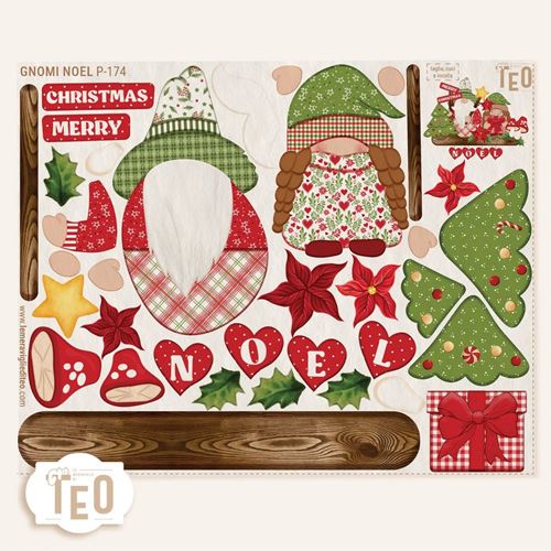 Pannolenci stampato Gnomi Noel