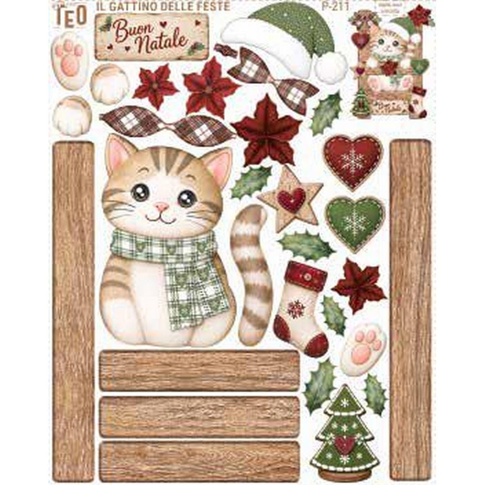 Pannolenci stampato Il Gattino delle Feste