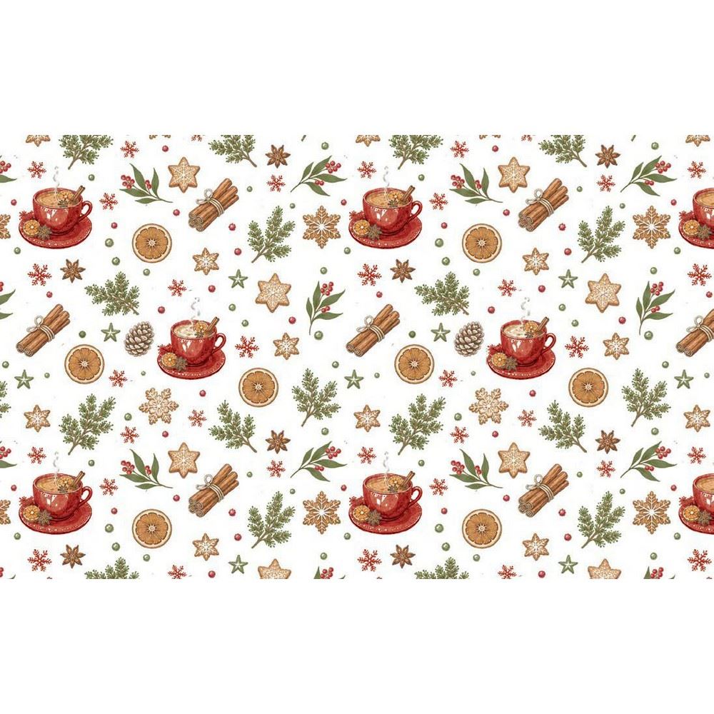 Pannolenci stampato Magia Di Natale Arancia & Cannella panna