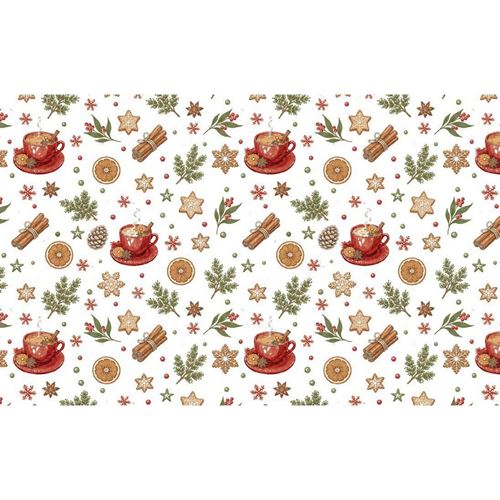 Pannolenci stampato Magia Di Natale Arancia & Cannella panna