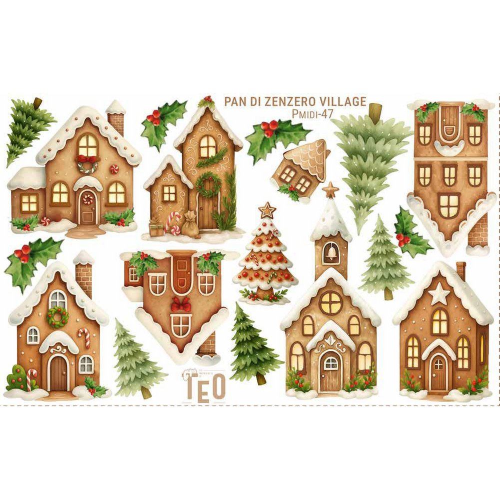 Pannolenci stampato Pan di Zenzero Village