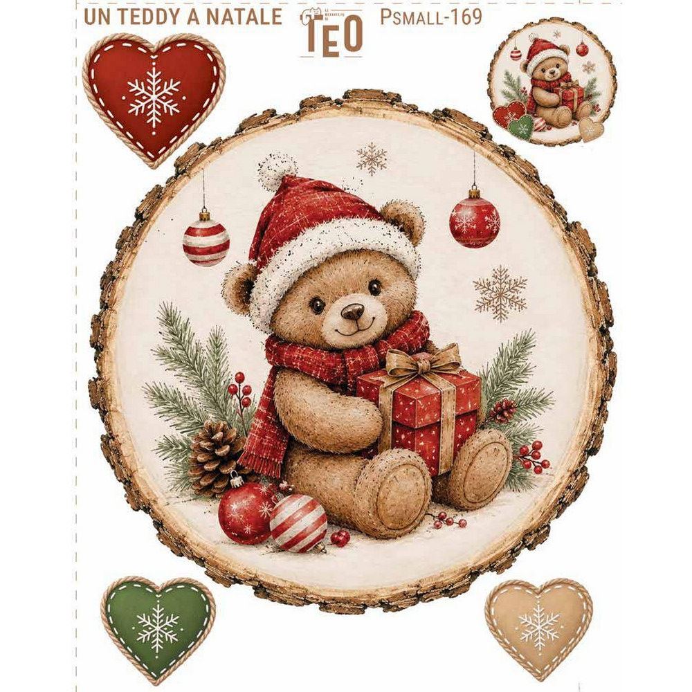 Pannolenci stampato Un Teddy Natale