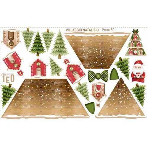 Pannolenci stampato Villaggio natalizio
