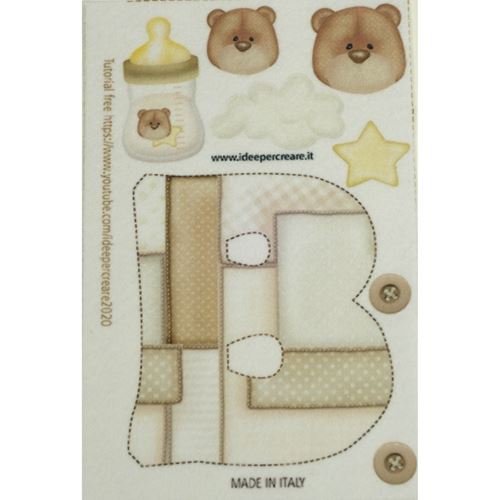 Pannolenci stampato lettera B panna cm 10