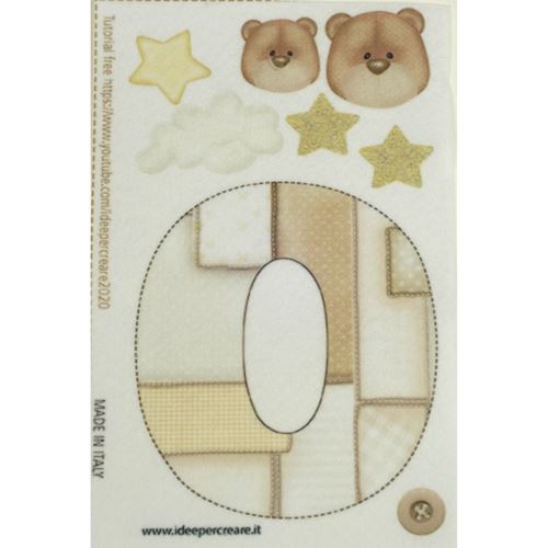 Pannolenci stampato lettera O panna cm 10