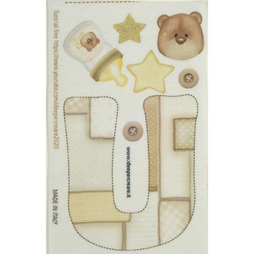 Pannolenci stampato lettera U panna cm 10