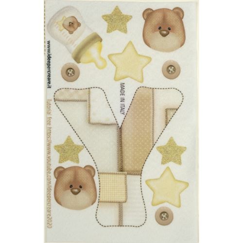 Pannolenci stampato lettera Y panna cm 10