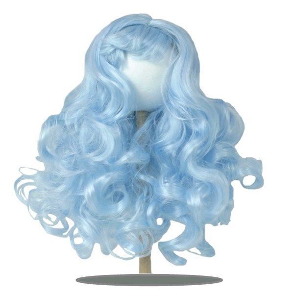 Parrucca per Bambole Capelli ricci azzurri
