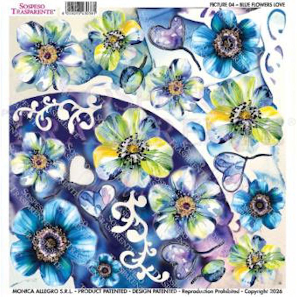 Pellicola Modellabile Blue Flowers Love Serie Picture