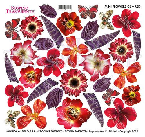 Pellicola Stampata Mini Flower Red
