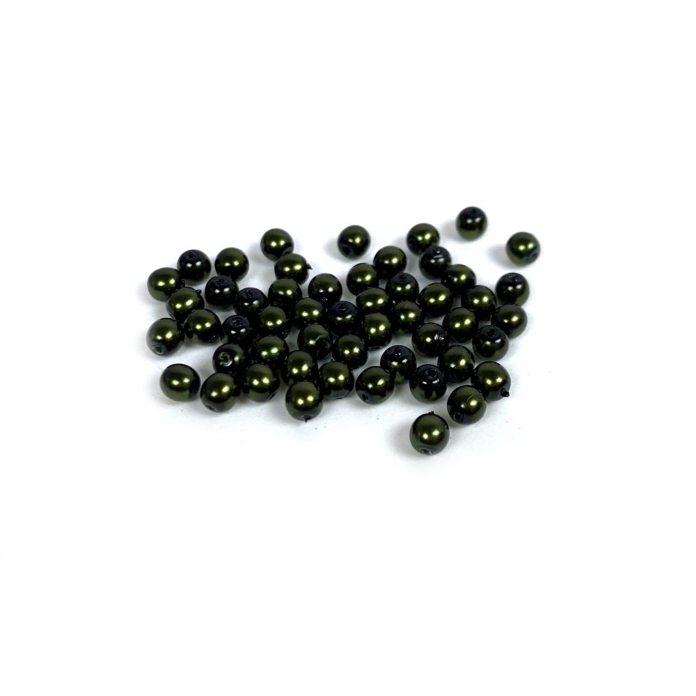 Perle Cerate di Vetro Verde Militare