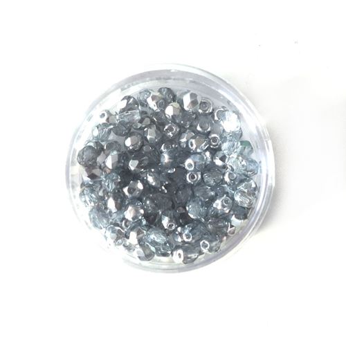 Perle in vetro sfaccettato Argento