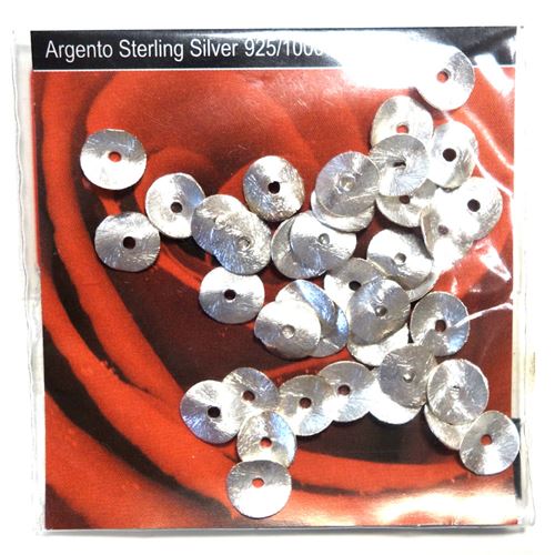 Perline Disco Testurizzate Argento