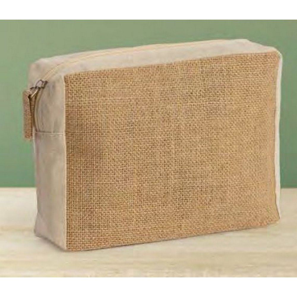 Pochette In Juta E Poliestere 20x15 Cm Con Chiusura Zip - Decorata Con Frase Ispirazionale, Regalo Personalizzabile
