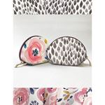Pochette Mezzaluna con fantasia Fiorata e Petali Grigi da Cucire