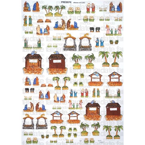 Presepe in cartone cm 2,5