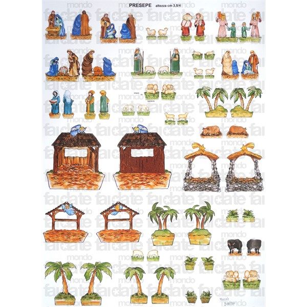 Presepe In Cartone Cm 3 5 Mondo Fai Da Te