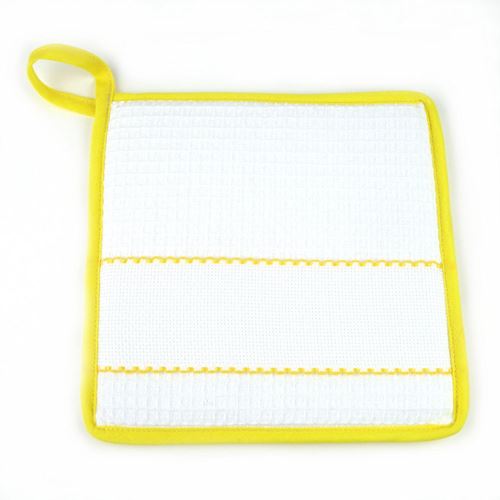 Presina da Cucina Giallo da ricamare cm 18 x 18