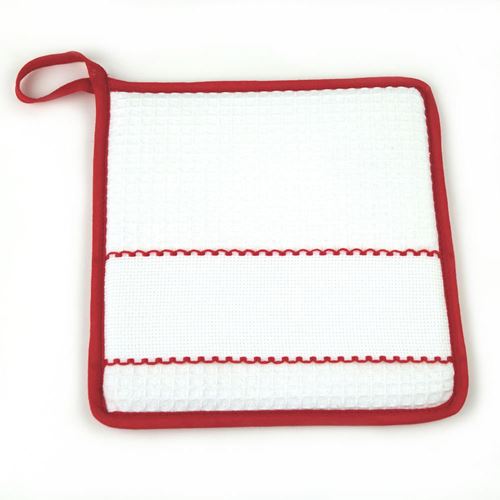 Presina da Cucina Rosso da ricamare cm 18 x 18