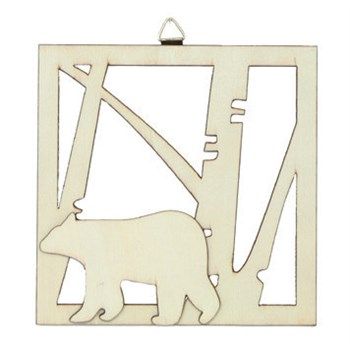 Quadretto Orso in legno