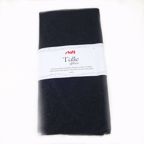 Ritagli di Tulle Nero Glitter