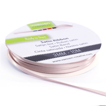 Rotolo di Nastro doppio raso Beige 3 mm