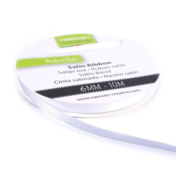 Rotolo di Nastro doppio raso Bianco 6 mm