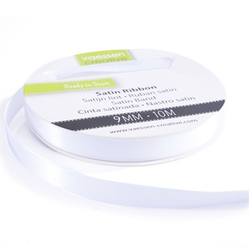 Rotolo di Nastro doppio raso Bianco 9 mm