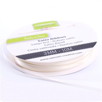 Rotolo di Nastro doppio raso Bianco Antico 3 mm