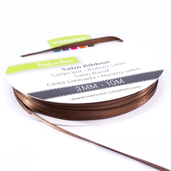 Rotolo di Nastro doppio raso Marrone 3 mm