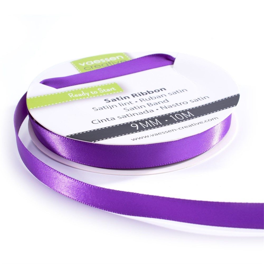 Rotolo di Nastro doppio raso Viola 9 mm