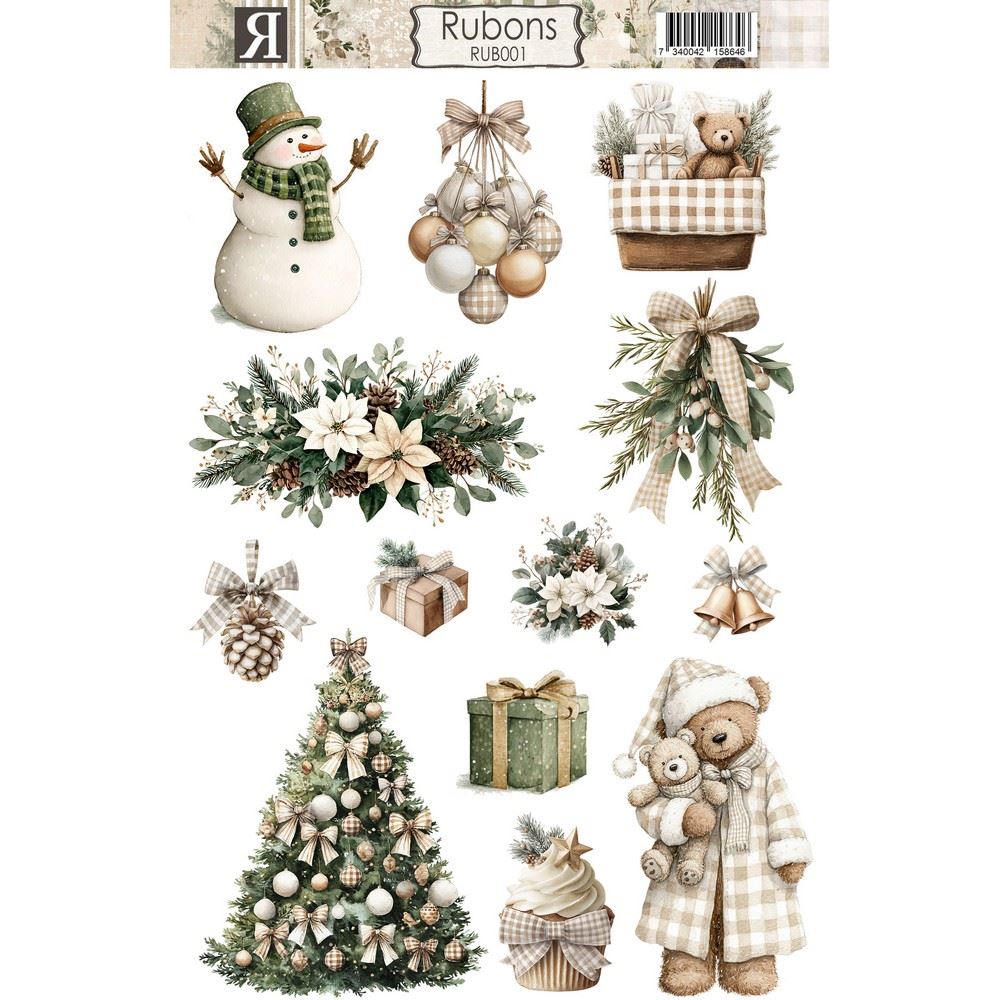 Rub On Cozy Christmas Reprint