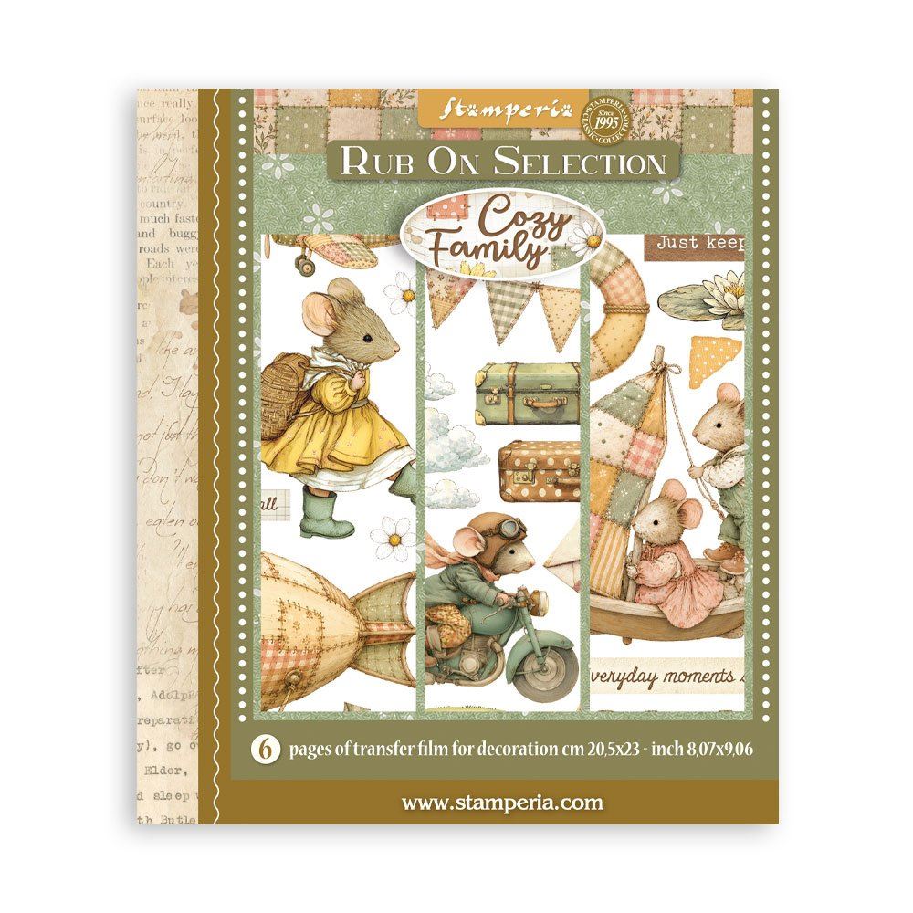 Rub On Kit Cozy Family cm 20 x 23