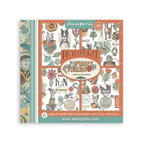 Rub On Kit Furry Friends