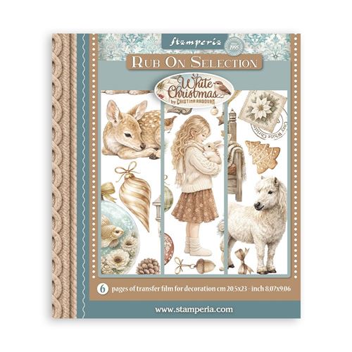 Rub On Kit White Christmas cm 20 x 23