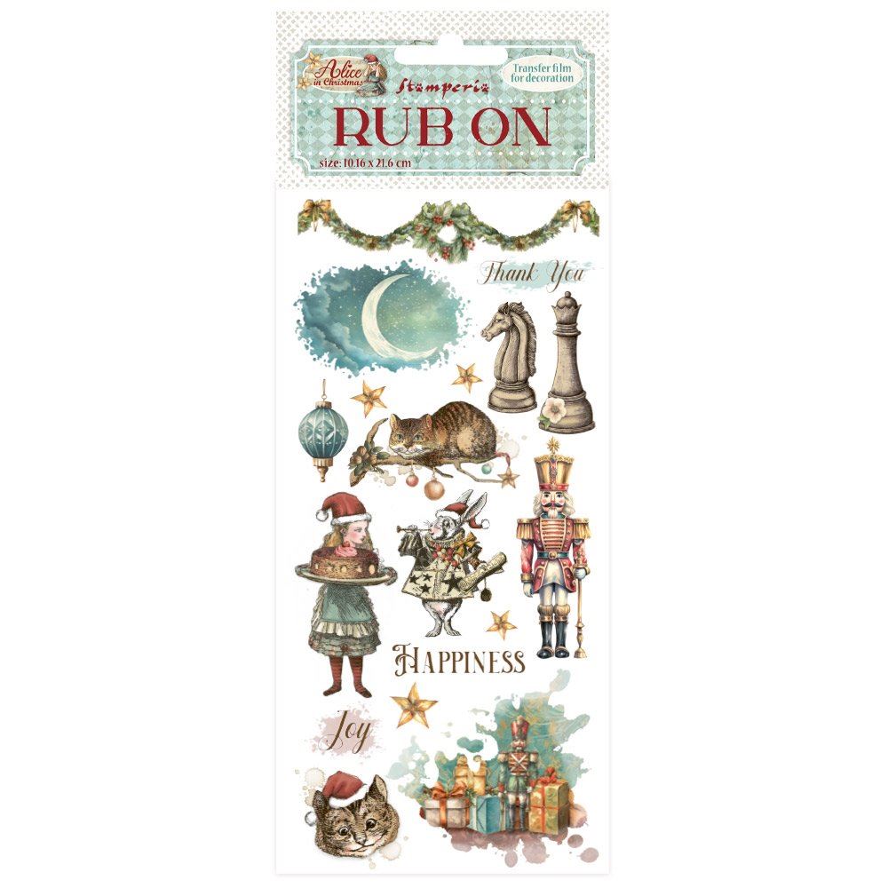 Rub-on Alice in Christmas Happiness Stamperia