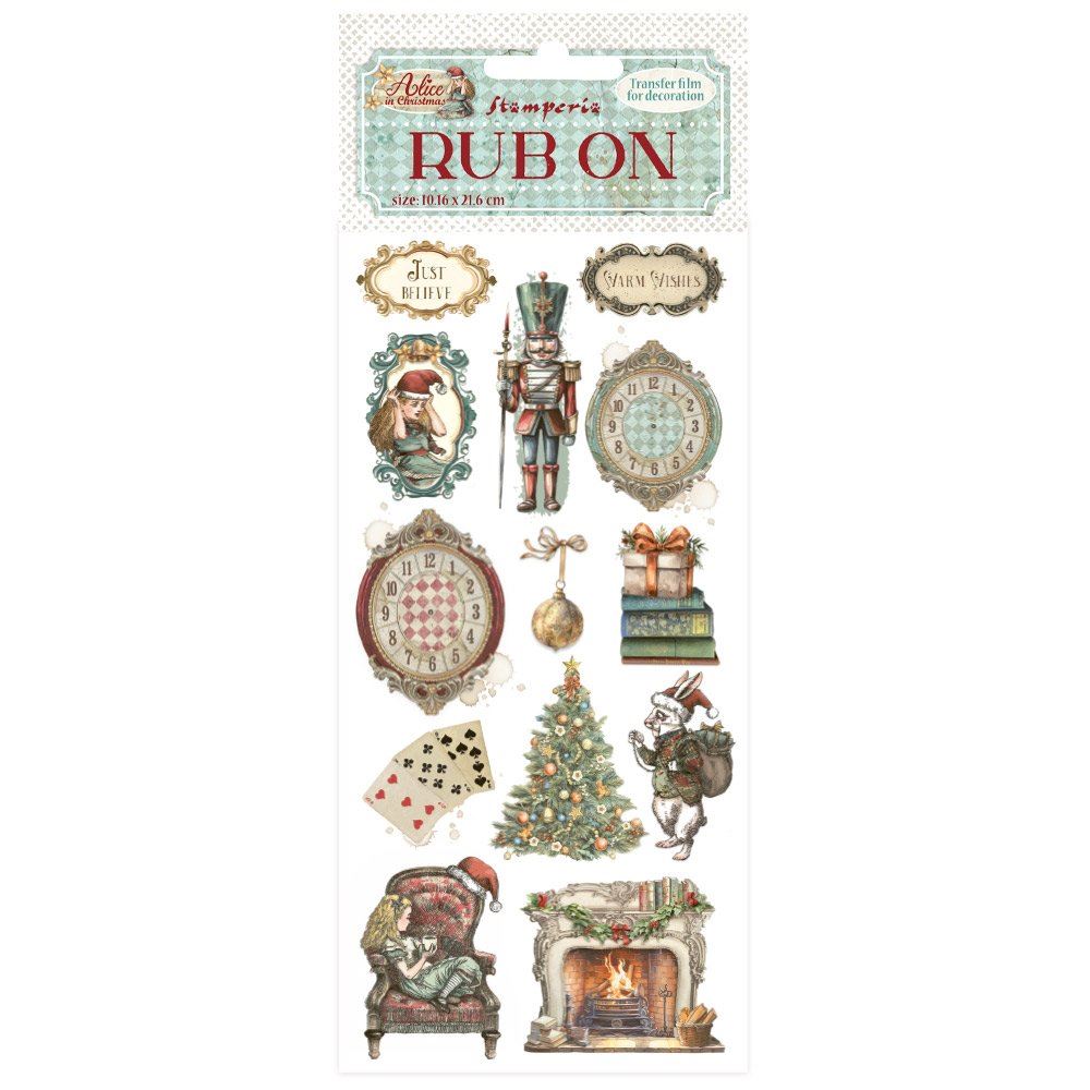 Rub-on Alice in Christmas soldatini Stamperia