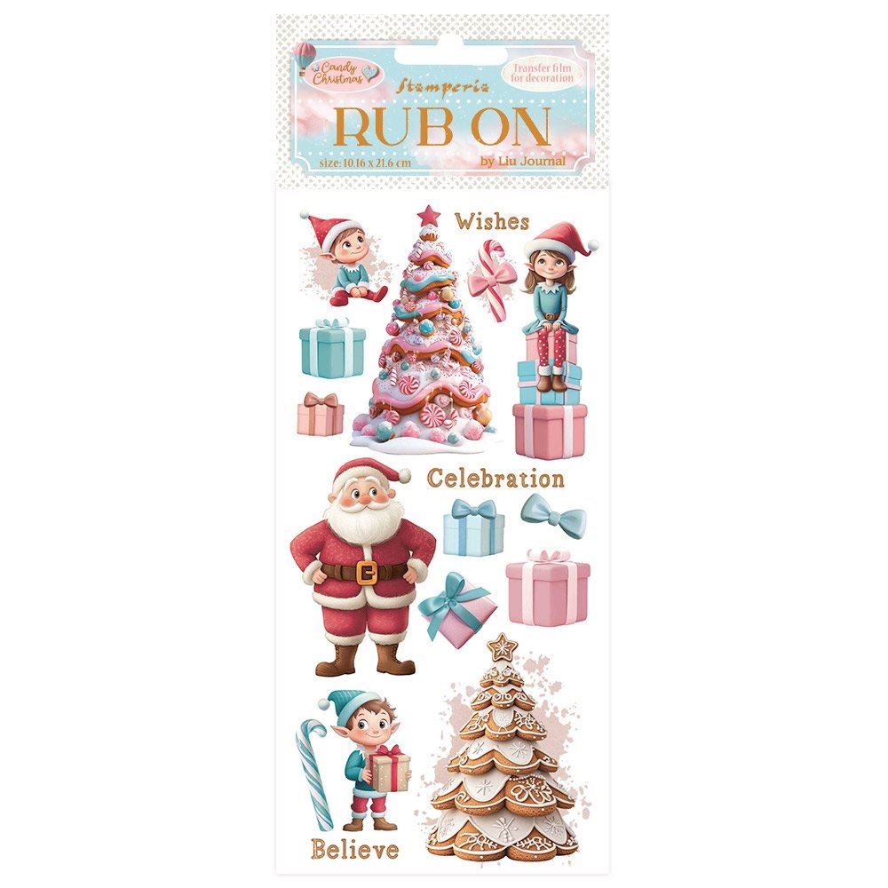 Rub-on Candy Christmas Santa Claus Stamperia