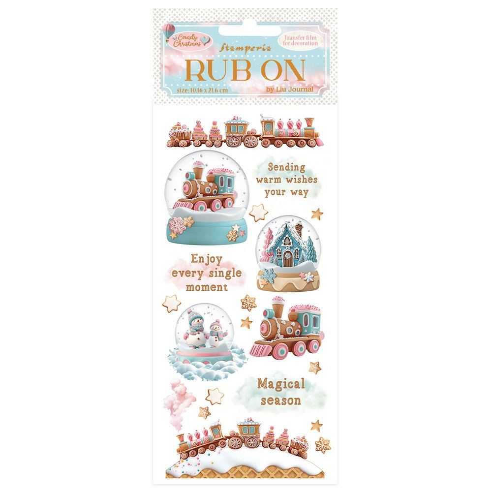 Rub-on Candy Christmas snowglobes Stamperia