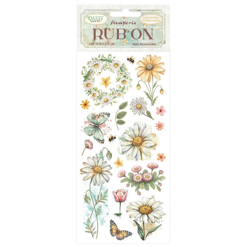 Rub-on Daisy Art margherite e farfalla Stamperia
