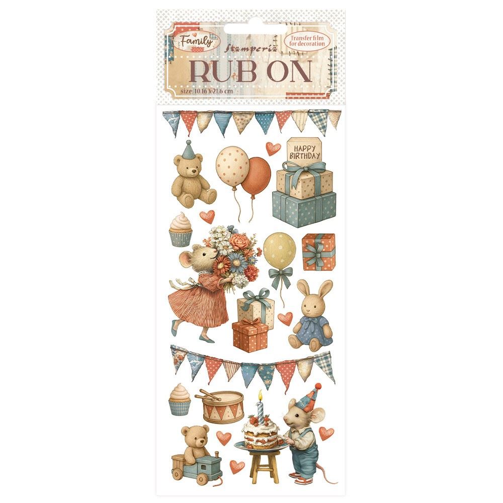 Rub-on Family patchwork party Stamperia