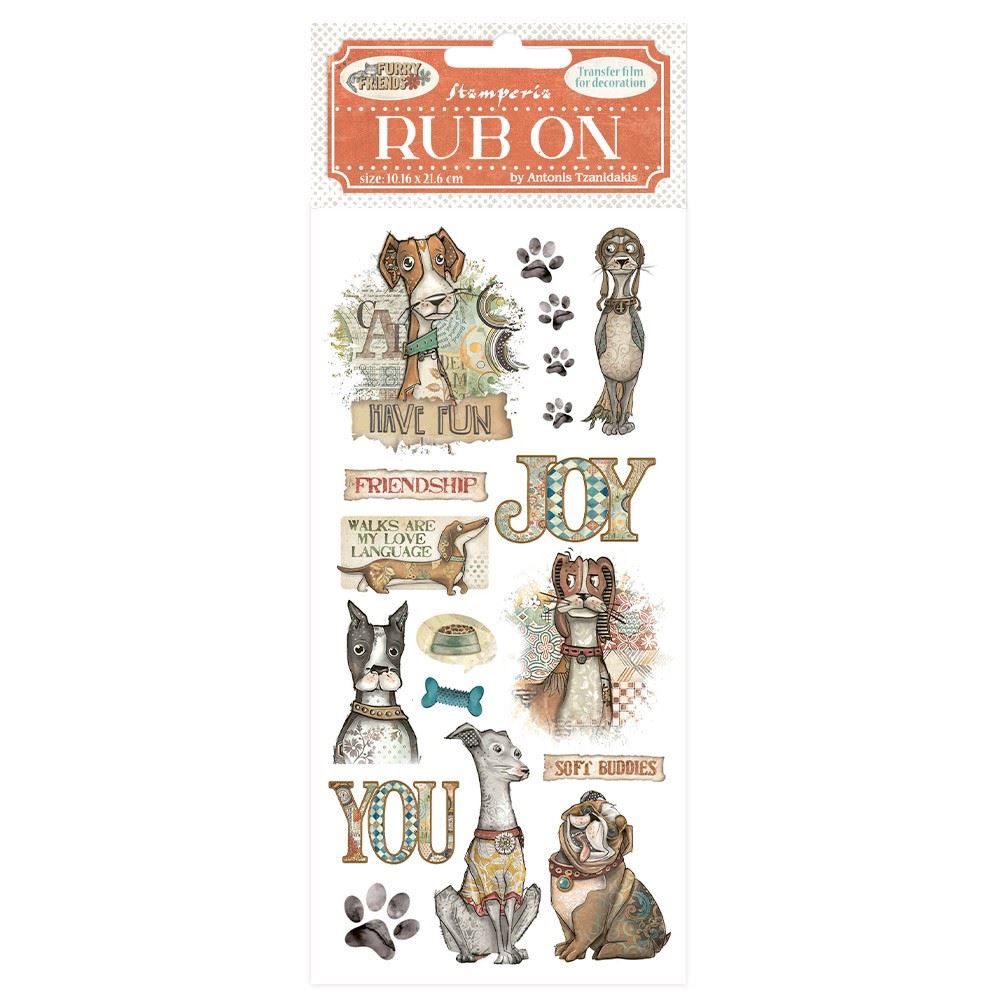 Rub-on Furry Friends cane Stamperia