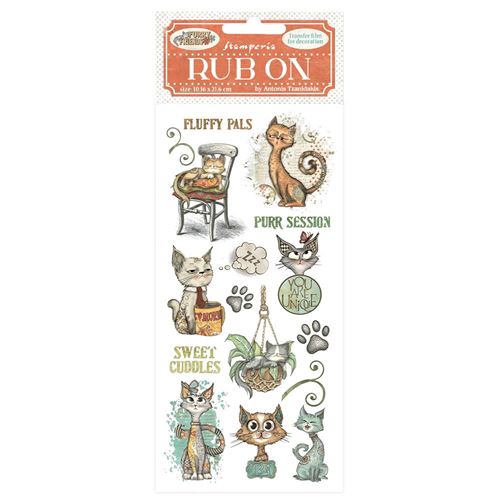 Rub-on Furry Friends gatto Stamperia