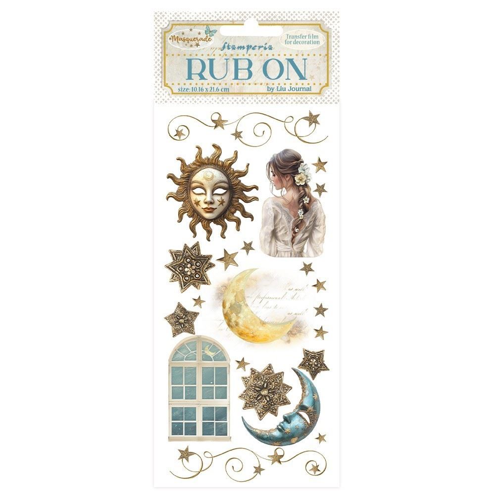Rub-on Masquerade sole e luna Stamperia