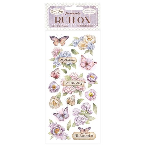 Rub-on Quiet Days Ortensia e farfalla Stamperia