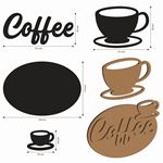 Sagoma Coffee and Chocolate tazza e targhette in MDF