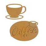 Sagoma Coffee and Chocolate tazza e targhette in MDF