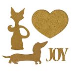 Sagoma Furry Friends silhuette cane e gatto in MDF