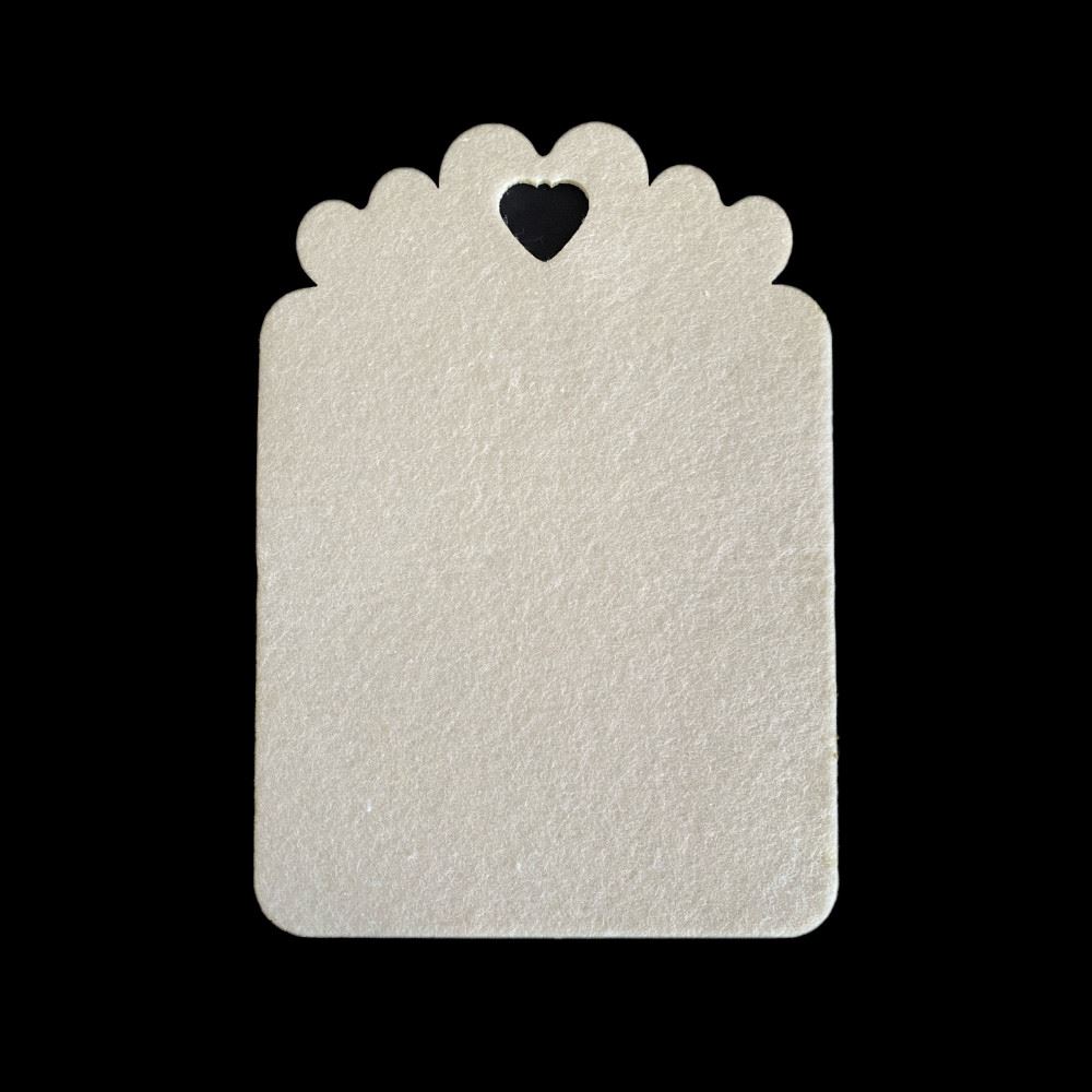 Sagoma in Feltro Tag con Cuore Avorio
